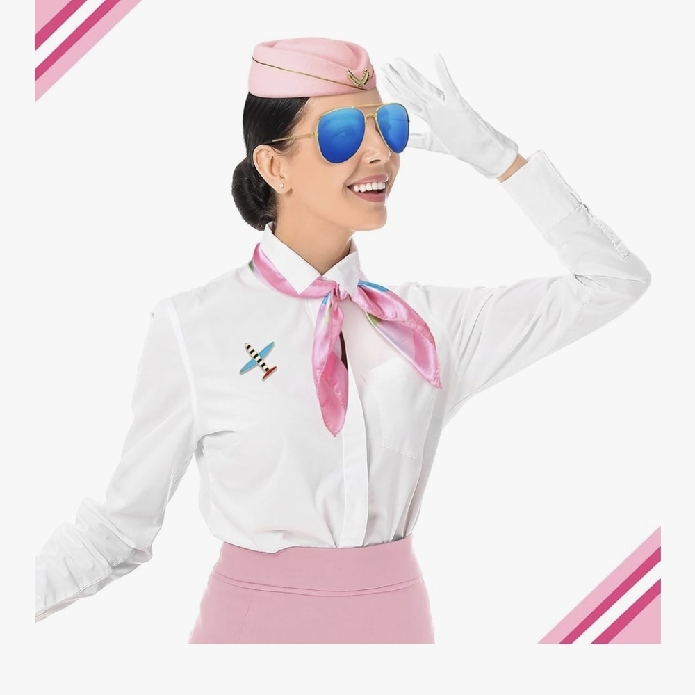 Chic Pink and White Scarf Set